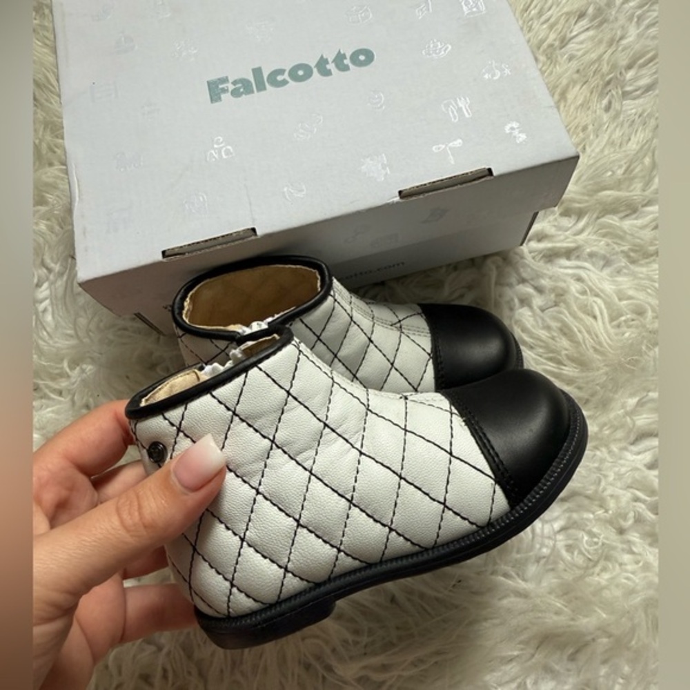 Falcotto Quilted Black and White Boots